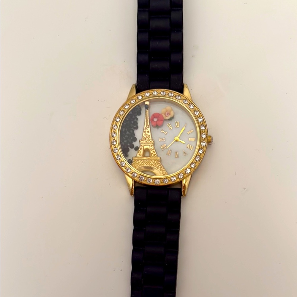 Gold and Black Eiffel Tower Watch